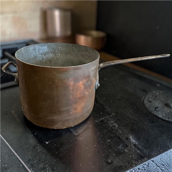 Huge Vintage Copper Saucepan by Ellett C & B Co. Ltd 13.25 Diameter 9.75" Depth 7 US Gallons Approx