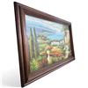 Image 2 : Large Mediterranean Chateau Oil Painting by Bernard 87x63x4"