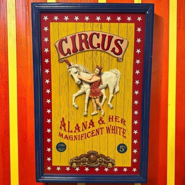 3D Circus Extravaganza Picture "Alana & Her Magnificent White" (17.5 "X 27")