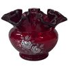 Image 4 : Ruby Red Glassware Set w Hand Painted Vase