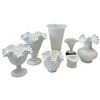 Image 2 : Collection of Fenton Hobnail Milk Glass Vases & Compote