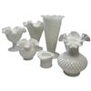 Image 3 : Collection of Fenton Hobnail Milk Glass Vases & Compote