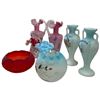 Image 3 : Assorted Hand-Painted Glass Vases & Bowl Set