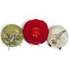 Image 1 : Decorative Plates Including Red Glass, Chicken & Floral, Bird Design