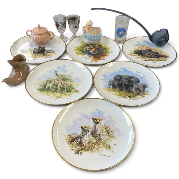 Wedgewood African Wildlife Plates by David Shepard & Variety of Porcelain & Ceramics