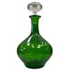 Image 2 : Green Glass Decanter 11" Tall & Six Goblets Set