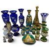 Image 1 : Collection of Bohemian Glass Vases & Drinkware w Floral Design