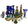 Image 2 : Collection of Bohemian Glass Vases & Drinkware w Floral Design
