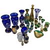 Image 3 : Collection of Bohemian Glass Vases & Drinkware w Floral Design