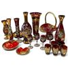 Image 1 : Bohemian Glassware Collection w Enamel & Gold Accents