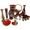 Image 2 : Bohemian Glassware Collection w Enamel & Gold Accents