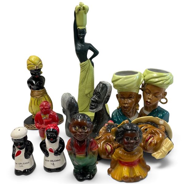 Collection of Assorted Black Americana Ceramic Figurines & Head Vases