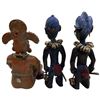 Image 2 : African Tribal Figurines (Tallest is 11") w Decorative Headdresses & Necklaces