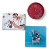 Image 1 : Red Wall Clock, Robert Meyers Print & Marilyn Monroe Print 14x14"