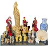 Image 1 : Asian Figurines, Temple Design Plate & Vases Tallest is 21"