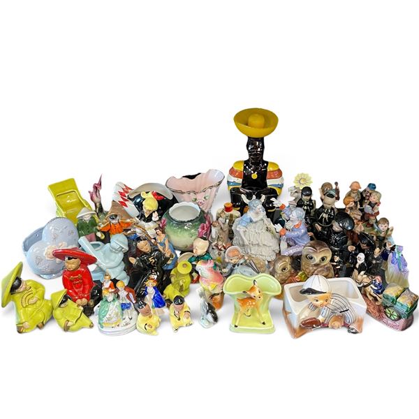 Assorted Porcelain & Ceramic Figurines & Vases Form around the World Tallest is 11"