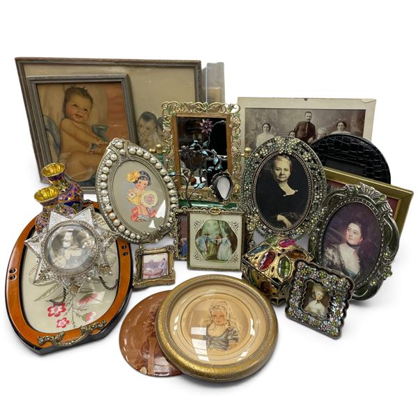 Assorted Decorative Frames & Gemstone-Inlaid Box
