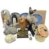 Image 1 : Gump's Italian Marble Cat, Brass Cat & Mouse Tic-Tac-Toe, Siamese Cat Figurines