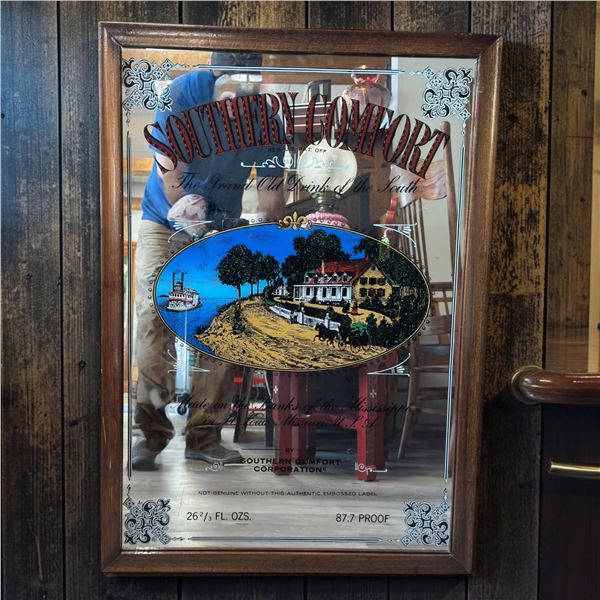 Classic Bar Southern Comfort Advertising Mirror w Scenic Illustration 24x34"