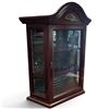 Image 2 : Wooden Wall-Mounted/Tabletop Curio Case w Glass Door & Shell Motif 16x5.5x18"
