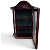 Image 3 : Wooden Wall-Mounted/Tabletop Curio Case w Glass Door & Shell Motif 16x5.5x18"