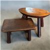 Image 1 : Vintage Small Wooden Foot Stools Rustic Design Oval & Rectangular 7.5 in