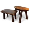 Image 2 : Vintage Small Wooden Foot Stools Rustic Design Oval & Rectangular 7.5 in