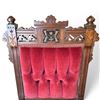 Image 4 : Victorian Style Wooden Chair w Red Velvet Upholstery Seat Height is 16"