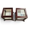 Image 2 : Pair of Bombay Company Wood & Glass Display Boxes w Bear Figurine Feet  * 6" x 6" x 7" tall