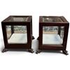 Image 3 : Pair of Bombay Company Wood & Glass Display Boxes w Bear Figurine Feet  * 6" x 6" x 7" tall