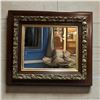 Image 1 : Ornate Gold-Toned Mirror w Brown Wood Frame 32x28"