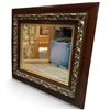 Image 2 : Ornate Gold-Toned Mirror w Brown Wood Frame 32x28"
