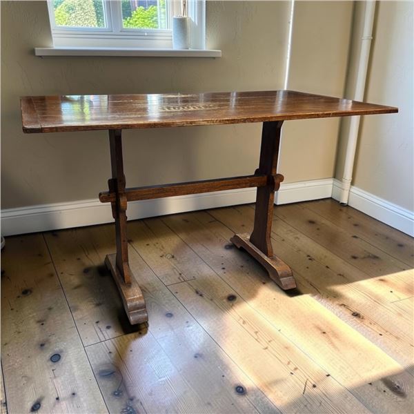 Rectangular Wooden Table w Trestle Base 50x28x29.75"