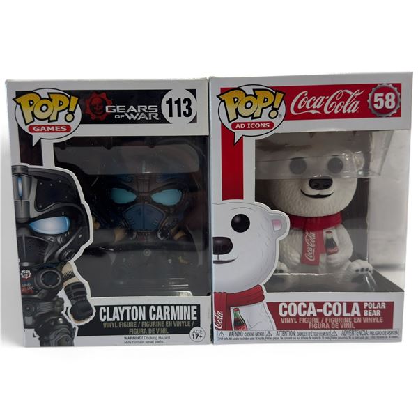 Clayton Carmine & Coca-Cola Polar Bear Funko Pop! Figures