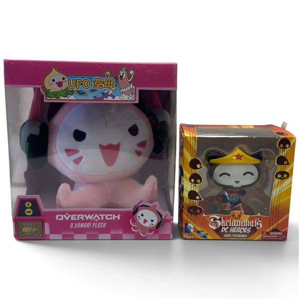 Overwatch D.VA MARI Plush & Skelanimals DC Heroes Vinyl Figures