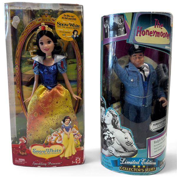 Disney Princess Snow White Sparkling Princess Doll & Ralph Kramden Honeymooners Figure