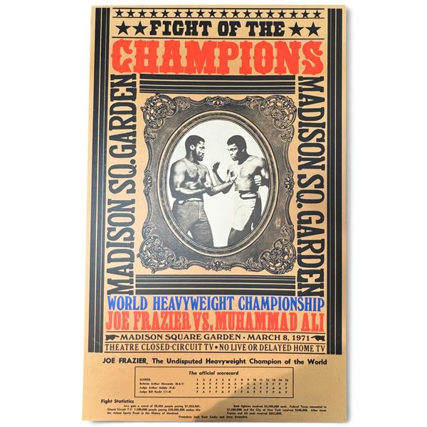 Fight of the Champions Poster - Ali vs. Frazier, Madison Square Garden 17.5x28"