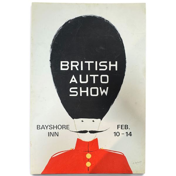 British Auto Show Poster Featuring Guardsman Illustration 20x28"