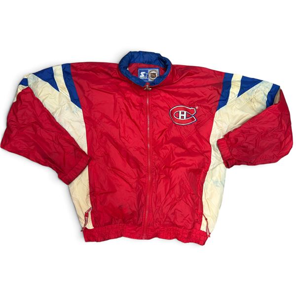 Vintage Guy Lafleur Autographed Montreal Canadiens Starter Jacket w Logo & Signature