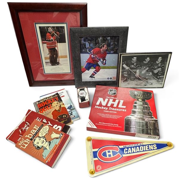 Montreal Canadiens Memorabilia Collection w Framed Photos & Watch