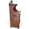 Image 5 : Antique Wooden Coal Scuttle Cabinet w Mirror & Carved Wood Detailing 16.5x13.5x38.5