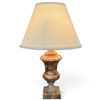Image 1 : Alabaster Table Lamp w Fabric Shade 20" Tall