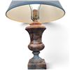 Image 2 : Alabaster Table Lamp w Fabric Shade 20" Tall