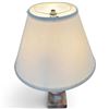 Image 3 : Alabaster Table Lamp w Fabric Shade 20" Tall