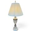 Image 1 : Cut Glass Table Lamp w Pleated Shade 29" Tall