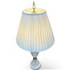 Image 2 : Cut Glass Table Lamp w Pleated Shade 29" Tall
