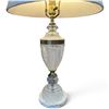 Image 3 : Cut Glass Table Lamp w Pleated Shade 29" Tall