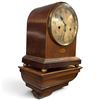 Image 1 : Wooden Mantel Clock w Brass Face & H.G. Plowden Base Clock measures 10.5x7x13"