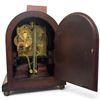 Image 5 : Wooden Mantel Clock w Brass Face & H.G. Plowden Base Clock measures 10.5x7x13"