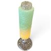Image 2 : Art Deco Glass Torpedo Lamp * Floral Design - Green to Yellow Gradient 12 in Tall